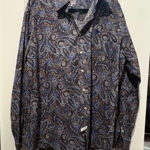 Cinch Men's Blue and Brown Paisley Shirt Jacket